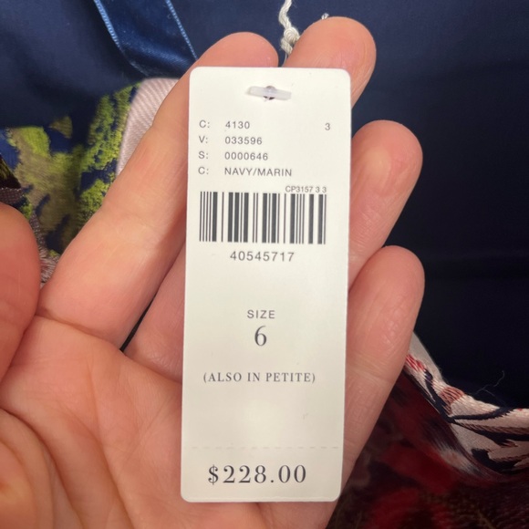 Moulinette Soeurs Navy and Pink Floral Dress - Picture 4 of 5